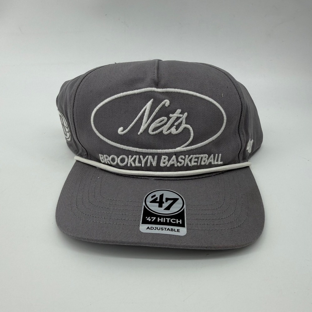 Brooklyn Nets 47 Brand Hitch Gray Adjustable Snapback Hat with Rope NBA Cap